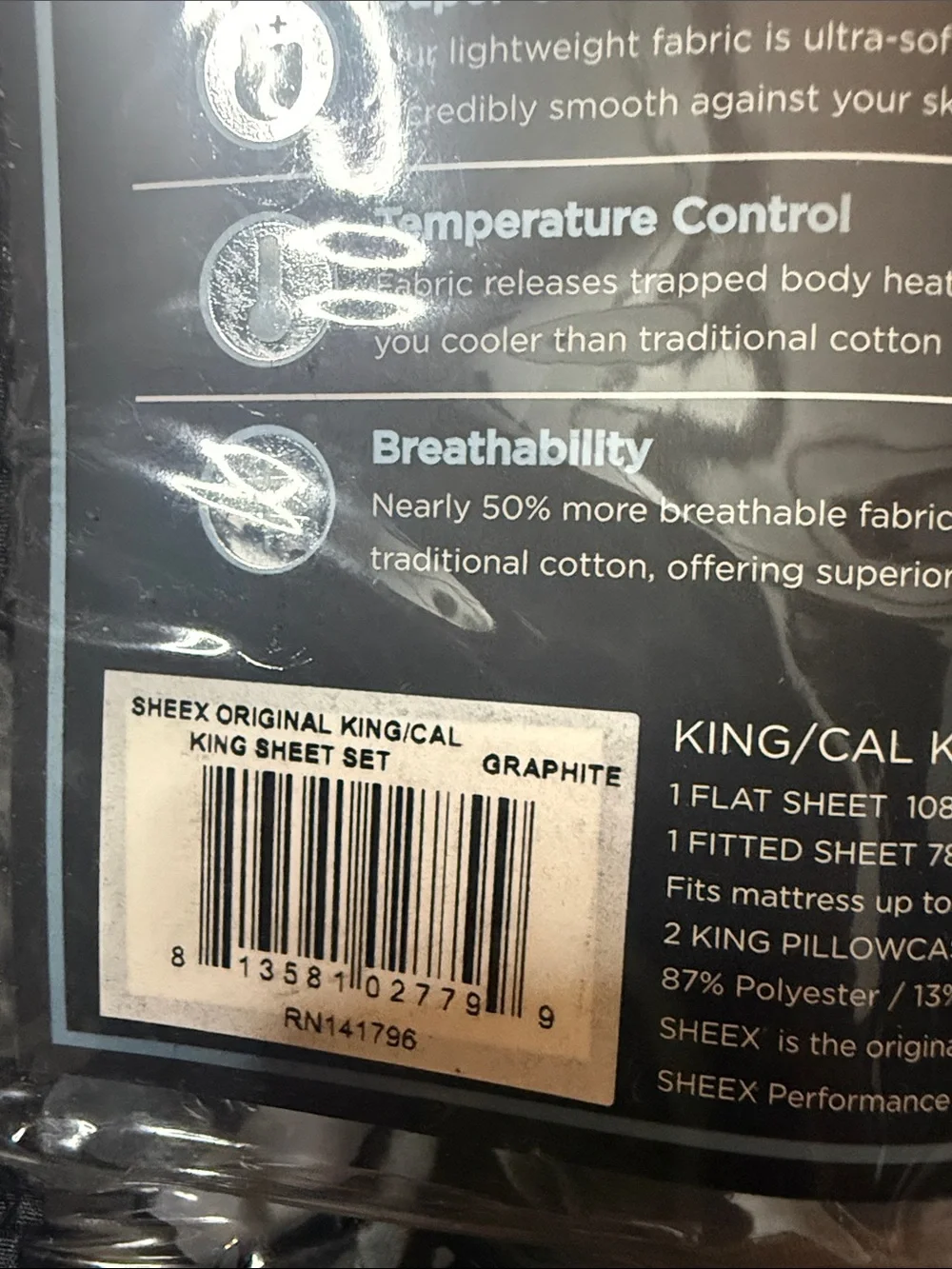 SHEEX ORIGINAL KING SHEET SET GRAPHITE